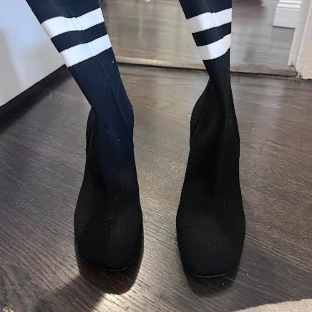 Rag & Bone Ellis Sock Knit Boot In Black/White Size: 39